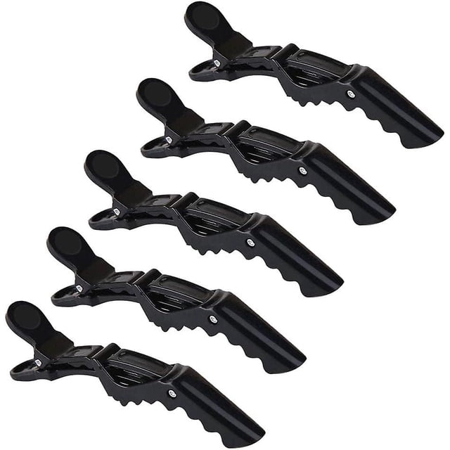 5 pinzas de cocodrilo para el pelo WEIHJMXG para mujer peluquería en casa negro