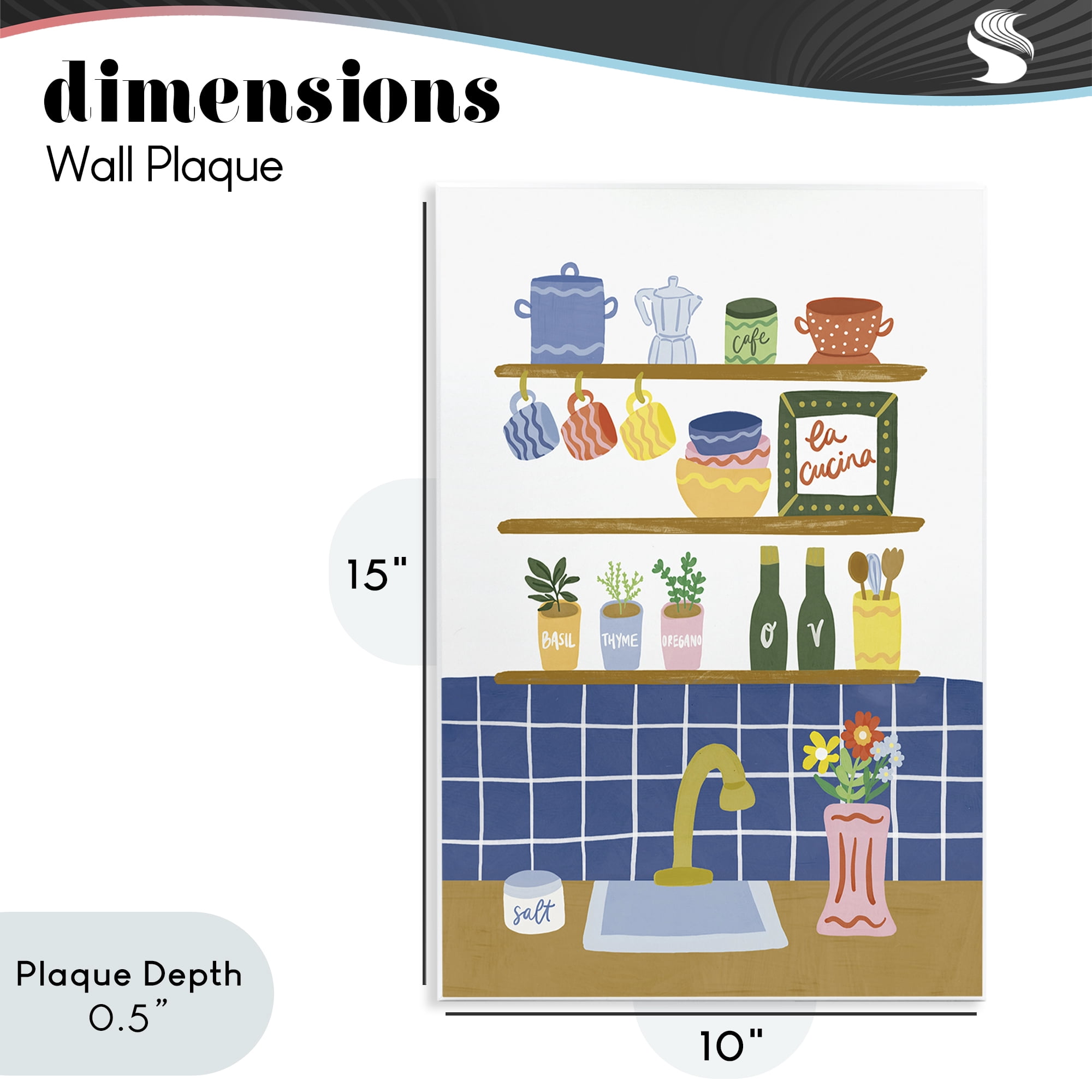 Stupell Industries Italian Kitchen Spice Rack Wall Plaque Art, design by Amanda Houston