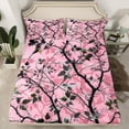 thumbnail image 2 of Feelyou Rustic Branches Queen Sheet Sets for Teen, Farmhouse Leaves Flat Sheet, Pink Cartoon Plant Queen Fitted Sheet, Lightweight Room Decor, 4 Pieces, 2 of 7