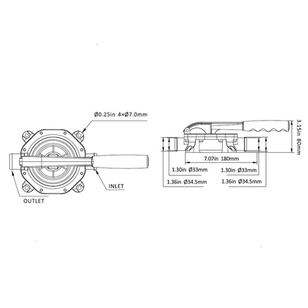 Necvior Mini Manual Water Pump Hand Drain Pump Self-priming Water Pump Marine Hand Tools