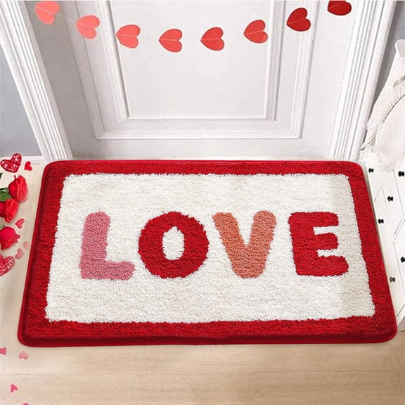 Valentines Door Mat,Outdoor Front Door Mat,23.62x15.75inches Valentines Day Carpet Entry Door Mat Bathroom Non Slipping Mat Patterns Valentines Day Decoration(D)