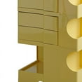 thumbnail image 2 of Table de Chevet Roulante 3 Couches Tiroir Rotatif Plastique Résistant aux Impacts Roue de Chevet pour Chambre Bureau Jaune Même Couleur Roue, 2 of 3