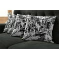 thumbnail image 5 of Ambesonne Black and White Throw Pillow Cover 4 Pack, Grunge Art, 24", White Black and Grey, 5 of 5