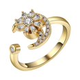 thumbnail image 1 of Jusqu'à 65% de Réduction Brillant Petit Design Sens Rotation Bague de Fleurs Femmes Anneau Ouvert Collier Bagues Boucle d'Oreille Jewelry sur l'Autorisation, 1 of 6
