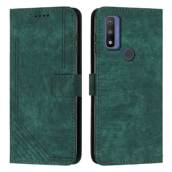 Mantto for Motorola G Pure Wallet Case for Women Men,Durable PU Leather Shockproof Magnetic Clasp Folio Credit Card Slots Flip Kickstand Slim Phone Case with Wrist Strap,Green