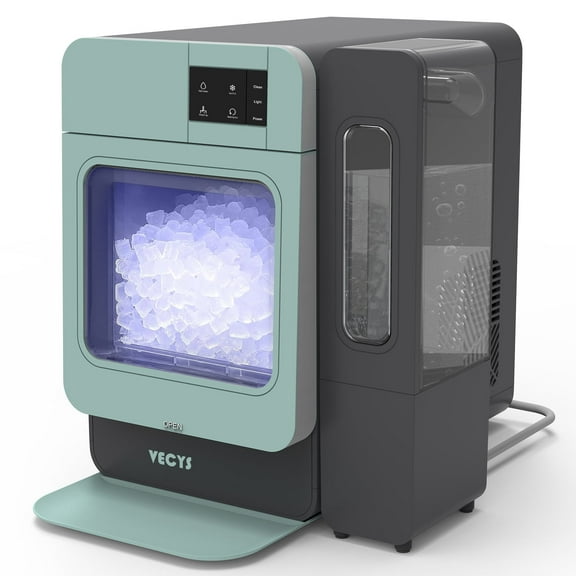 VECYS Nugget Ice Maker W/ Side Water Tank, 44LBS/Day Self-Cleaning, Sage