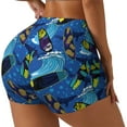thumbnail image 2 of Vsdgher Hawaiian Style print Workout Shorts for Women Seamless Soft Smooth Gym Yoga Scrunch Active Exercise Fitness Shorts, 2 of 8