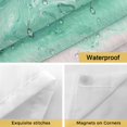 thumbnail image 4 of No Hook Green Marble Shower Curtain with Snap in Liner Set, Summer Ocean Wave Green Ombre Waterproof Fabric Bathroom Curtains with See Through Top Window, Hotel Style Stall 48 x 72 Inch, 4 of 9