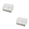thumbnail image 2 of relayinert Makeup Organizer Open Wide Application Fluent Line Sundries Makeup Products Storage Box Desktop White 2Set, 2 of 6