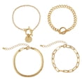 thumbnail image 1 of 4pcs Bracelets Simple Multi Layer Metal Chain Buckle Bracelet Bohemian Fashion Layered Bracelet, 1 of 7