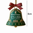 thumbnail image 3 of USA 250th Anniversary Bell Ornaments 2025 Christmas Tree Hanging Decorations, 2D Metal Gold Jingle Bells Hanging Doorbell Xmas Ringbell Vintage Doorbell for Patriotic Holidays Party(Purple), 3 of 3