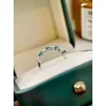 thumbnail image 2 of 14K White Gold Plated 2Ct Oval Cut Simulated Green Emerald Engagement Women's Band Ring, 2 of 4