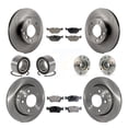 thumbnail image 1 of Transit Auto Front Rear Wheel Hub Bearings Assembly Disc Brake Rotors and Ceramic Pads Shoes Kit (10Pc) for Car BMW 323i 328i 323Ci - Left Right Side (Driver Passenger) KBB-110597, 1 of 10