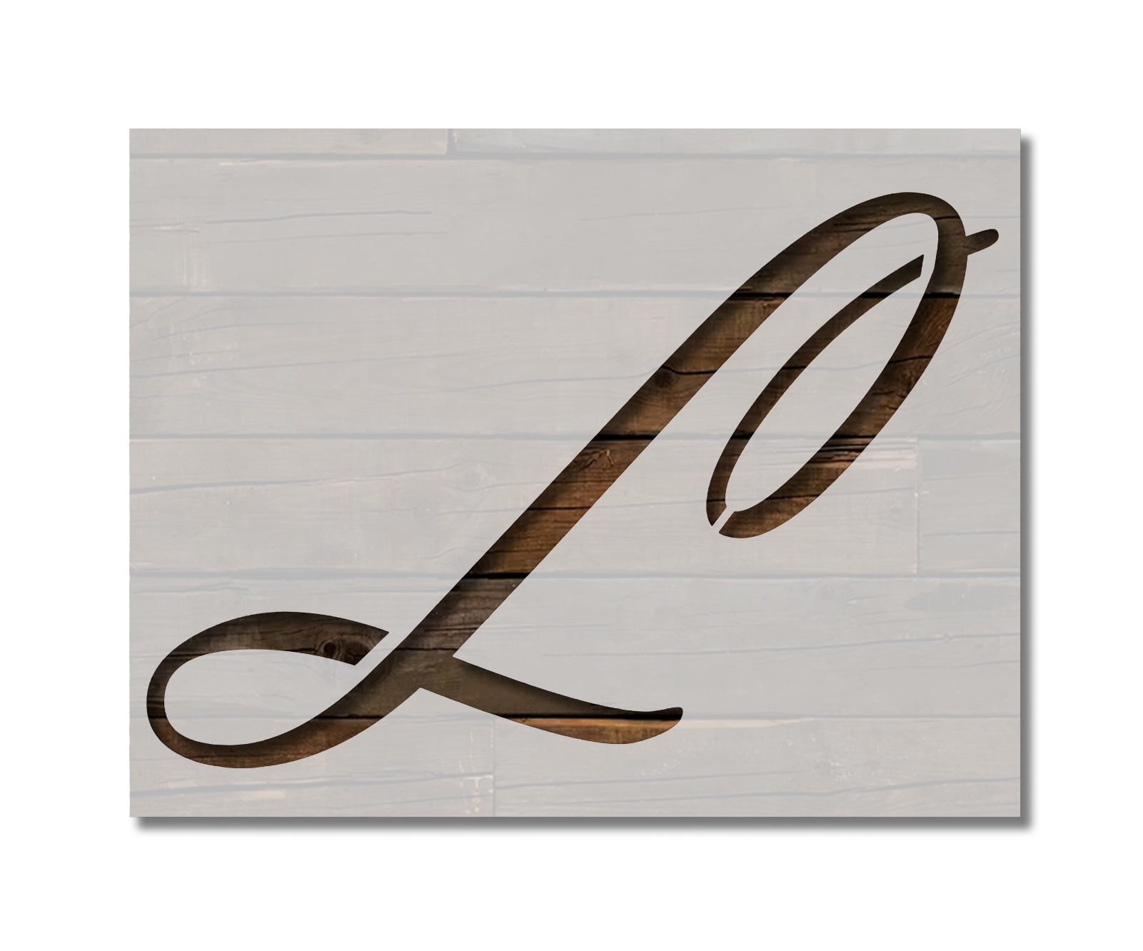 Large Big Script Cursive Letter L Stencil Template Reusable 8.5 x 11