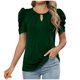 thumbnail image 1 of Camiseta de Manga Corta de Cuello Redondo de Color Sólido de la Moda para las Mujeres, Poliéster Casual Top, Lavado de Manos, 1 of 7