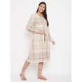 thumbnail image 4 of Oussum Women Floral Summer Midi Dresses Missy Size Casual Dress Online, Beige Size M, 4 of 7