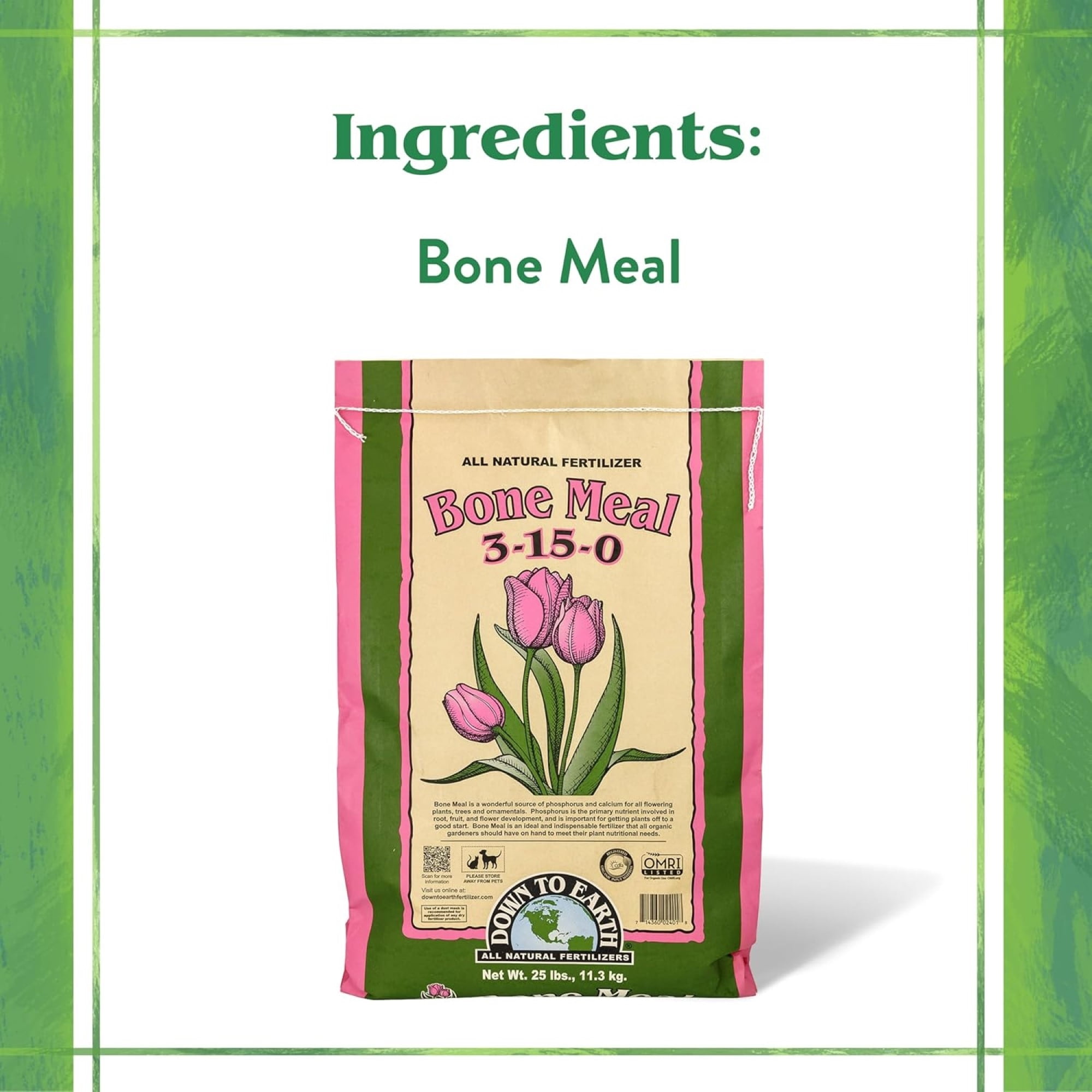 Down To Earth Bone Meal 3-15-0 Organic Plant Food, 40 lb Bag