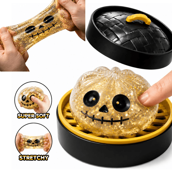 2026 Halloween New Dumpling Stress Ball, Cute Ghost Pumpkin Dumpling Squish Toys, Soft Sensory Stress Relief Squishies Fidget Toys