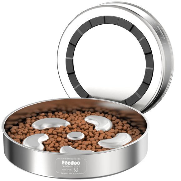 Cuenco para perros Slow Feeder Feedoo de acero inoxidable con capacidad de 600 ml