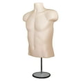 thumbnail image 3 of DisplayTown 2 Pack Flesh Male Mannequins Hollow Back Body Torso w/ Metal Stands with Metal Pole & Hanging Hook for Tshirt Display, S-M Sizes, 3 of 5