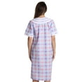 thumbnail image 3 of Dreamcrest Short Sleeve Zipper Front Duster 8513-2-1X (Plaid 4 - Purple, Medium), 3 of 3