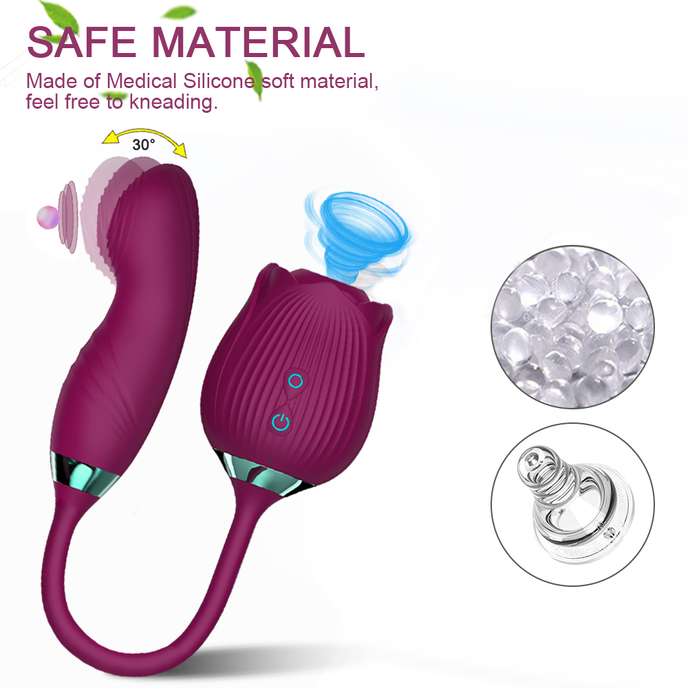 Rose Sucking Vibrator for Women, G-Spot Vibrator Clitoris Vibrator with Mimic Finger Wiggling Personal Massager