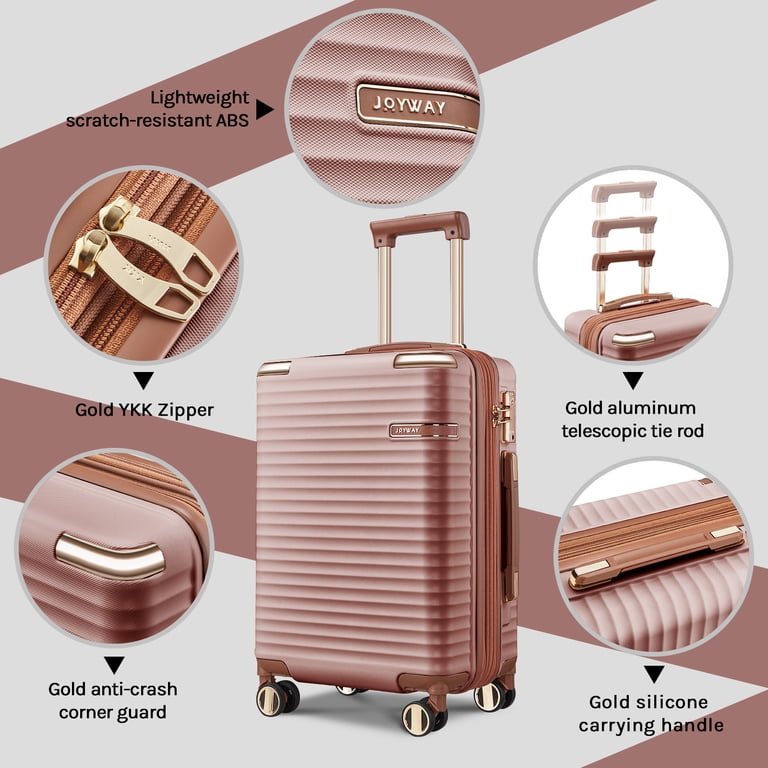 Joyway 3-Piece Carry-On Luggage Set with Swivel TSA Lock and