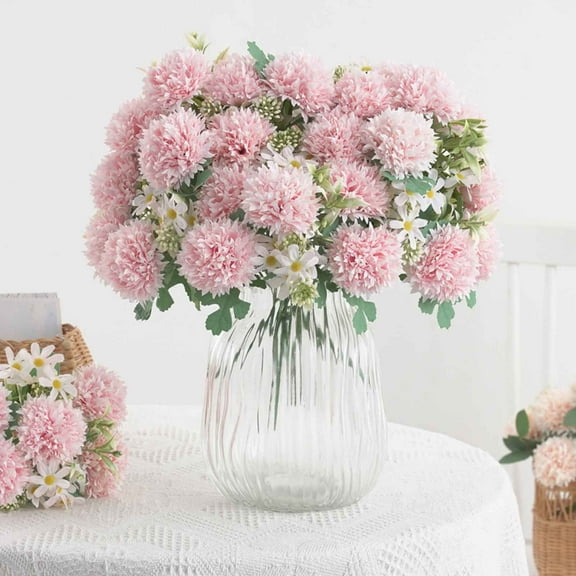 Simulated Chrysanthemum Bouquet in Hanging Basket Artificial Outdoor Flowers for Garden & Indoor 1-Pack Floral Arrangement