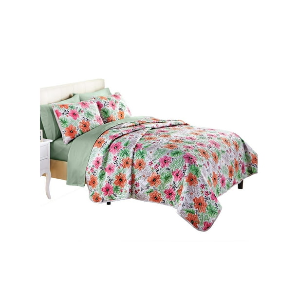 Hibiscus Quilt Set King