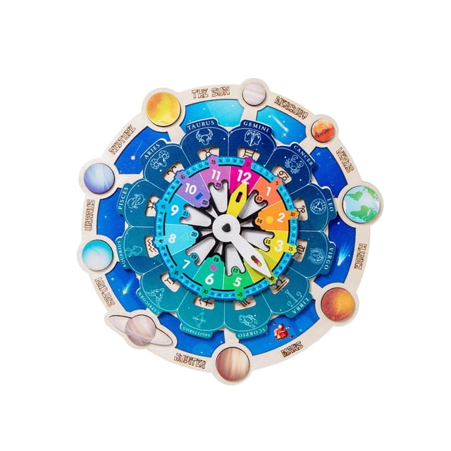 maytalsory Casse-Tête Rond Planètes de l'Espace Jouets Préscolaires pour Bébés Filles Garçons