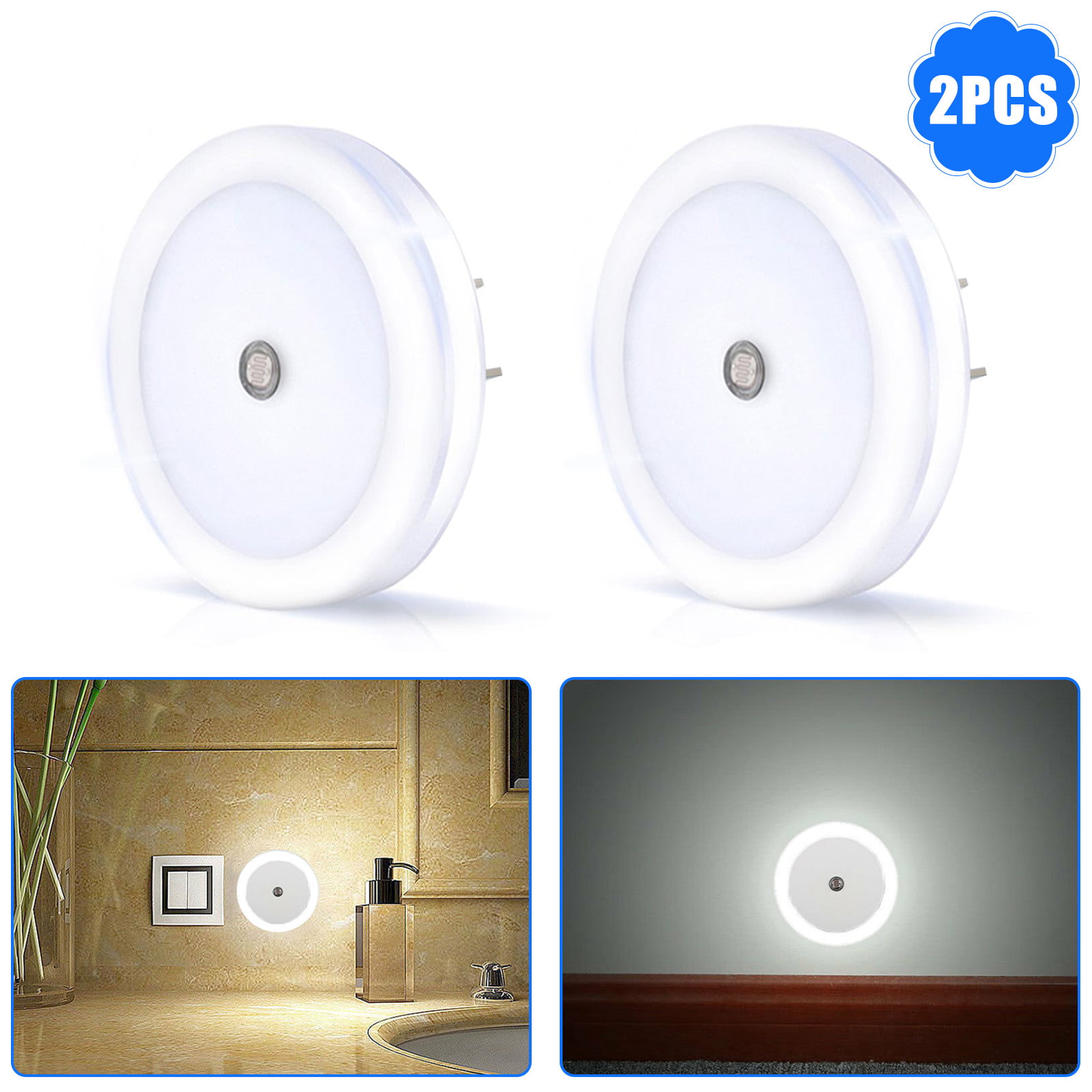 Cool White-2PCS/SET Motion Sensor Night Light-Plug in Wall Light-SOAIY 2PCS PIR Motion Sensor Lights Auto Lamp for Kids,Bedroom,Hallway