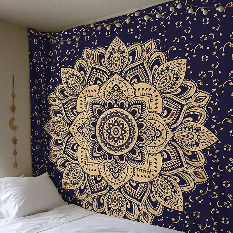 Printed Indian Tapestry Mandala Wall Hanging Elephant Bedspread Tapestry Carpet 