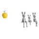 thumbnail image 1 of Escultura de conejo de con forma de fruta, adorno coleccionable, estatua de mesa, decoración geométrica para festivales, escritorios de ofic, 1 of 8