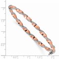 thumbnail image 2 of Sterling Silver Rose-tone Polished Twisted Hinged Bangle (Weight: 5.95 Grams, Length: 7.5 Inches), 2 of 2