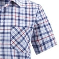 thumbnail image 5 of DPTALR Men's Short Sleeve Cotton Shirts,Gingham Summer Button Down Plaid Shirt,Red, M, 5 of 5