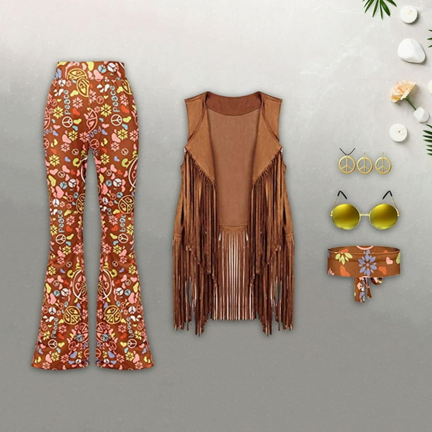 Pantalon hippie disfraz sale