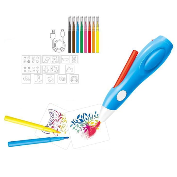 Airbrush Tools for Mini Artists: Super Activity Workshop, Creative Experience, Airbrush Pictures, Washable Markers, Safe for Kids