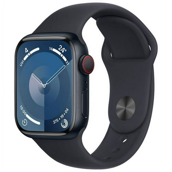 Apple Watch Series 9 (GPS + Cellulaire 45mm) Montre Connectée avec Boîtier en Aluminium avec Bande de Sport- Boîte Ouverte