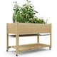 thumbnail image 2 of QinaQin Cama de cultivo elevada de madera con ruedas bloqueables, patas y repisa inferior, ideal para flores, verduras y hierbas en patio, terraza o balcón, 2 of 6