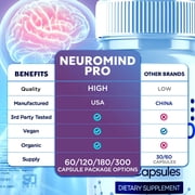 Neuro Mind Pro Advanced Formula Brain Support Pills Maximum Strength Supplement 60 Capsules