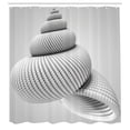 thumbnail image 3 of Ambesonne White Shower Curtain, Shell Shaped, 69"Wx70"L, White, 3 of 5