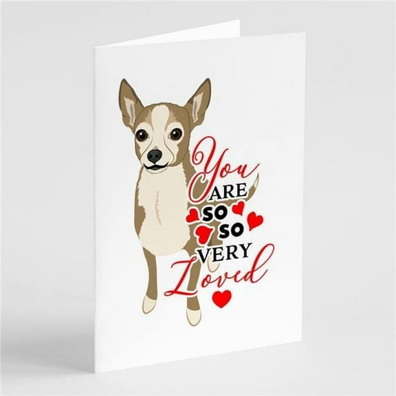 Chihuahua Silver and Tan so Loved Greeting Cards and Envelopes Pack of 8 7 in x 5 in
