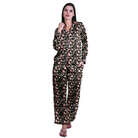 

Moomaya Womens Pj Lounge Sets Long Sleeve Button Notch Collar Sleepwear