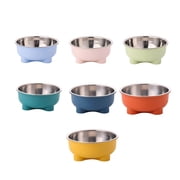 FEOLGEHLY Pets Bowl for Dogs and Cat, Stainless Steel Cat/Dog Bowls Water and Food Feeder Dish for Small to Medium Pets, Non-Slip Silicone Base Pet Feeding Bowl, Pet Safe, Dishwasher Safe, Yellow