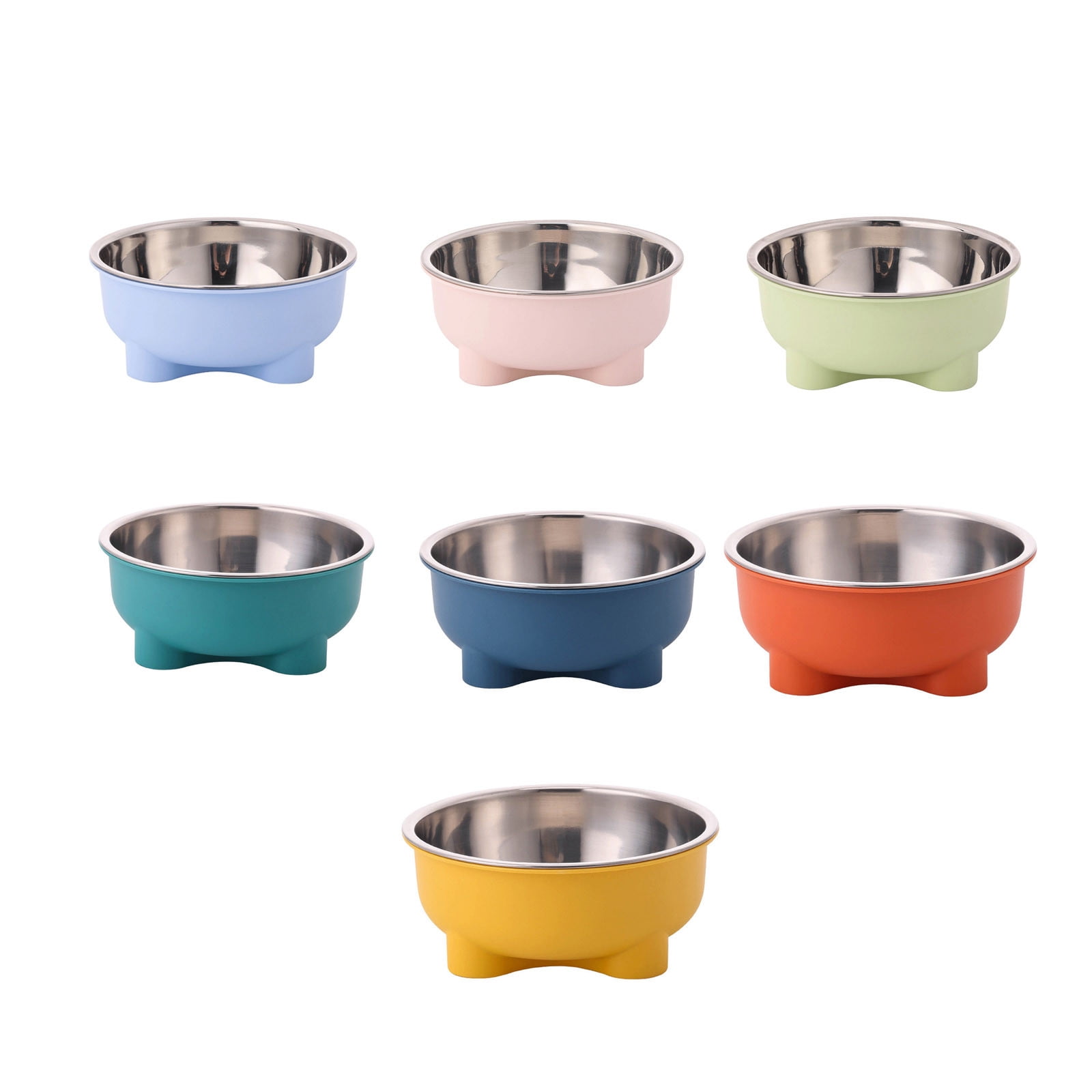 FEOLGEHLY Pets Bowl for Dogs and Cat, Stainless Steel Cat/Dog Bowls Water and Food Feeder Dish for Small to Medium Pets, Non-Slip Silicone Base Pet Feeding Bowl, Pet Safe, Dishwasher Safe, Yellow