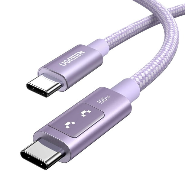 Cable USB C a USB C UGREEN Uno, carga rápida de 100 W, 2 m, morado
