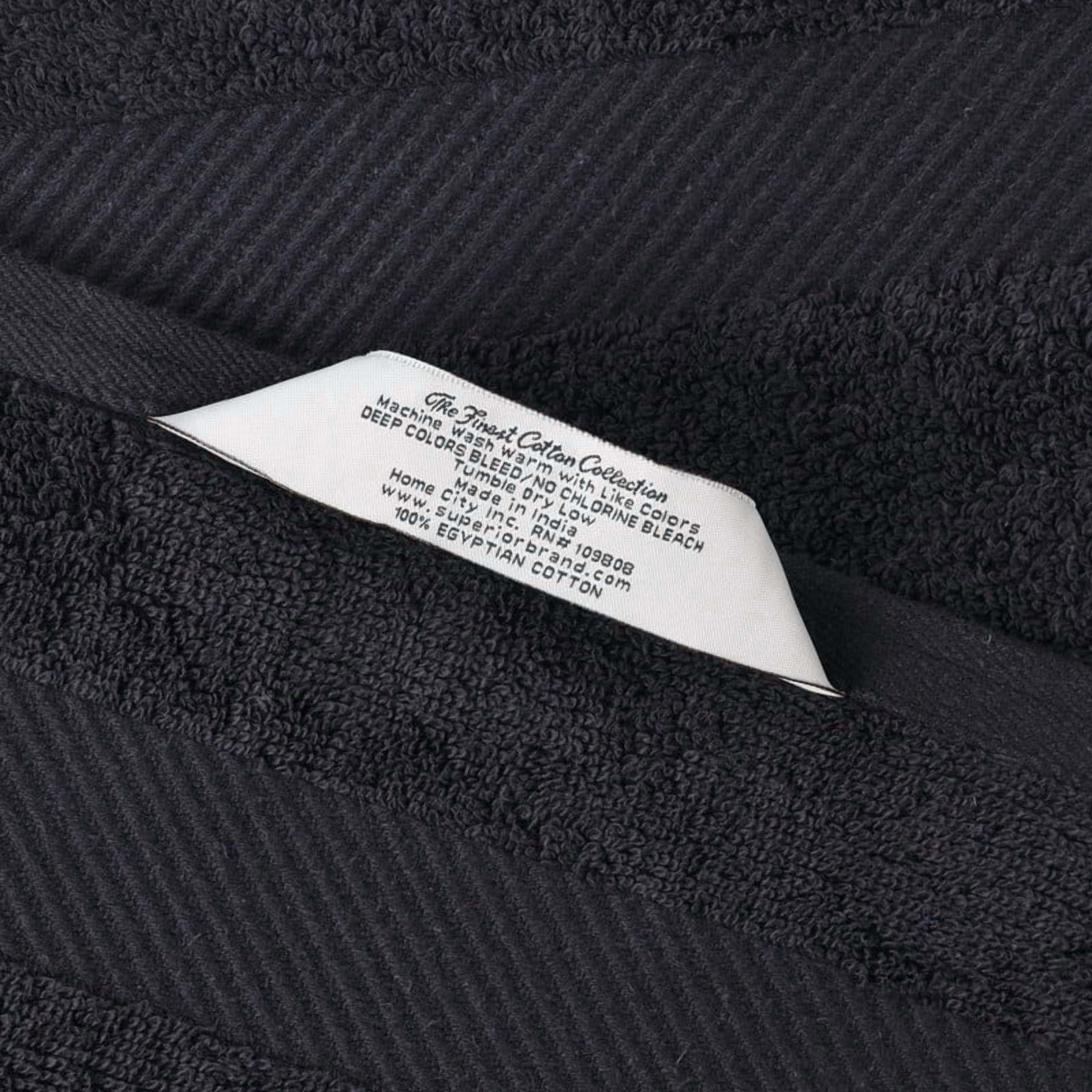 Superior Kendell Egyptian Cotton 3-Piece Towels Set, Black