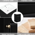 thumbnail image 3 of 20-inch black vanity cabinet with sink MDF material ceramic sink pre - drilled hole soft closing door for a quiet bathroom experience and storage, 3 of 7