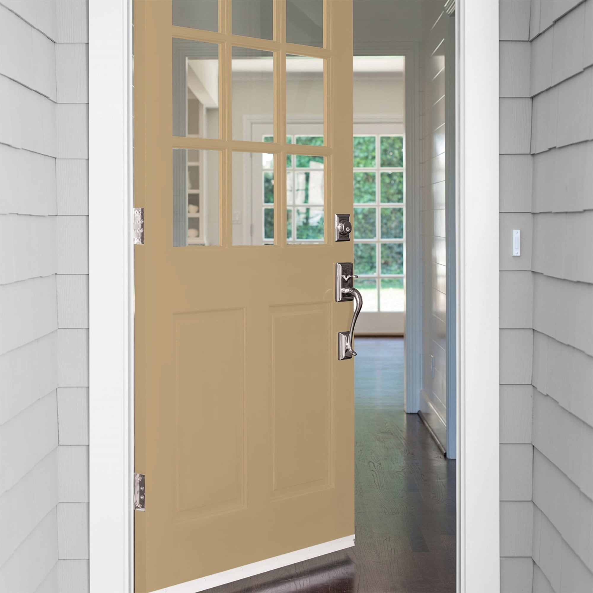 Glidden One Coat Earthy Ocher / Beige Satin Exterior Paint with Primer, 5 Gallon