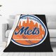 thumbnail image 1 of Manta de forro polar de los New York Mets para cama y sofá, cálida, acogedora y ligera, ideal para todas las estaciones, decoración mullida para el hogar y exteriores, 101 x 76 cm, 1 of 5
